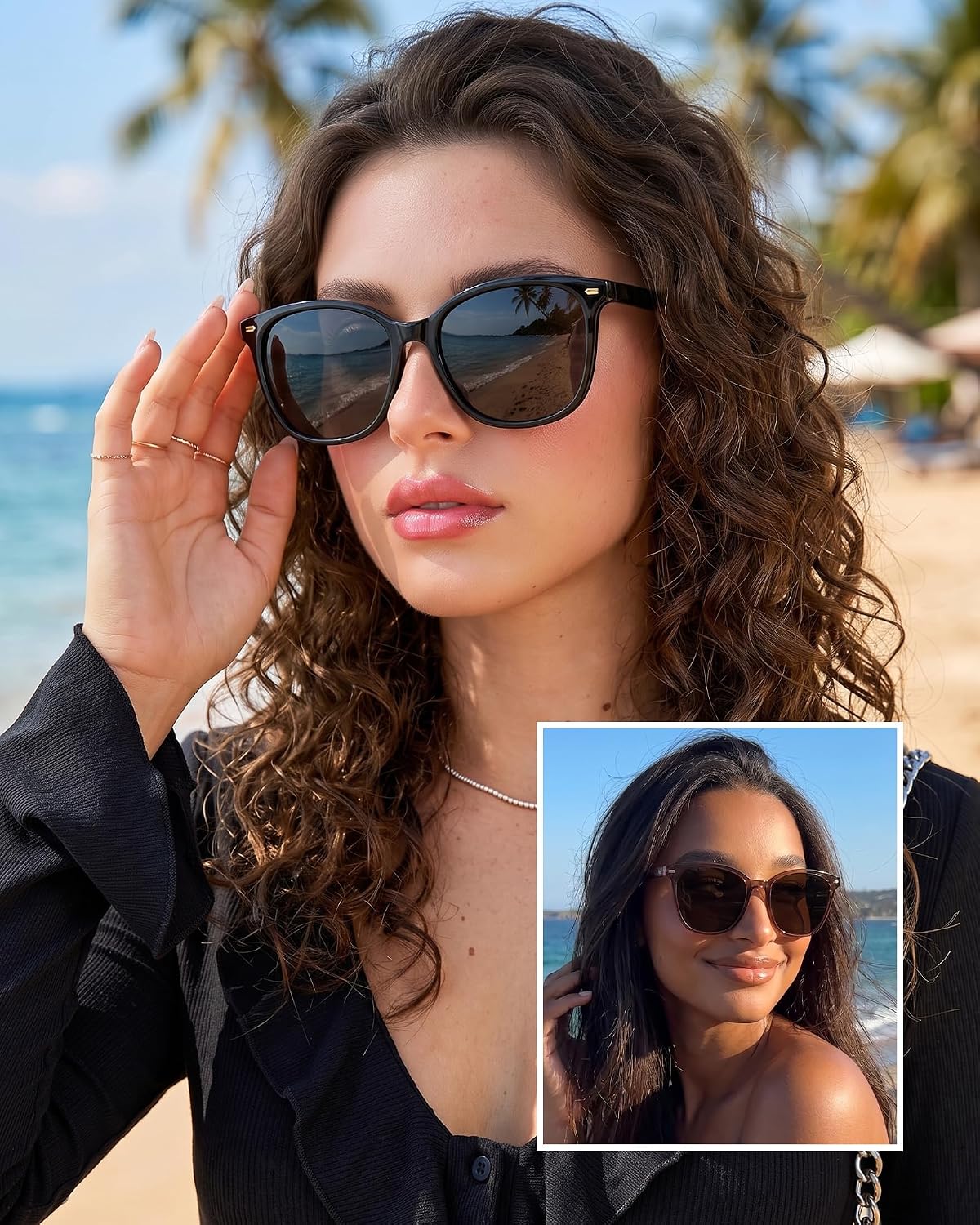 FIMILU 2 paquetes de gafas de sol para mujer, lentes polarizadas co...