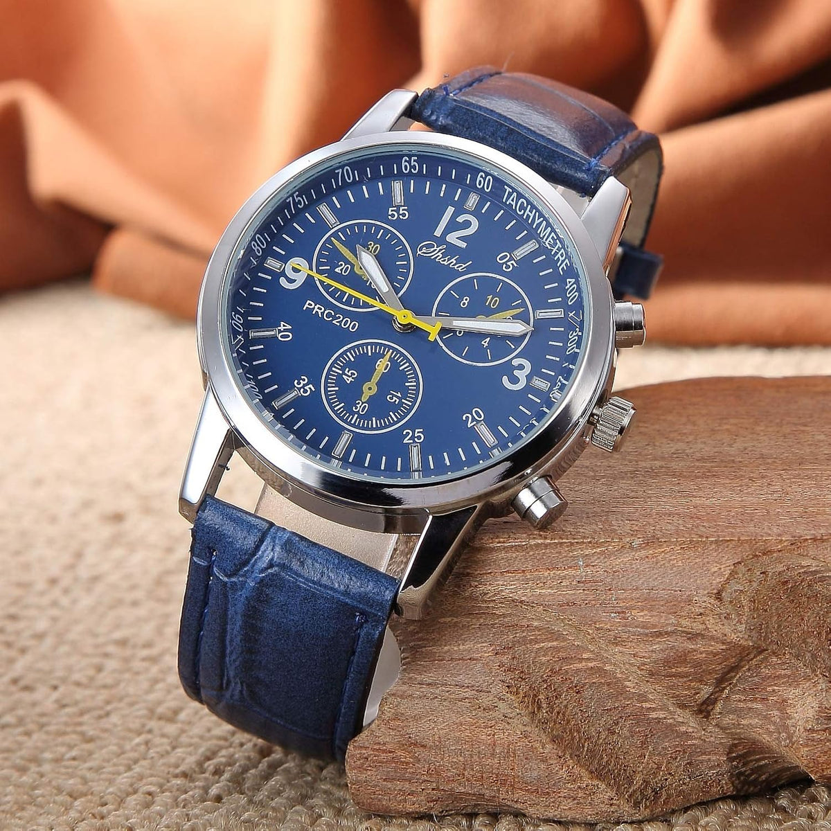 yunanwa Paquete de 6 relojes de cuarzo de cuero para hombre, Ginebr...