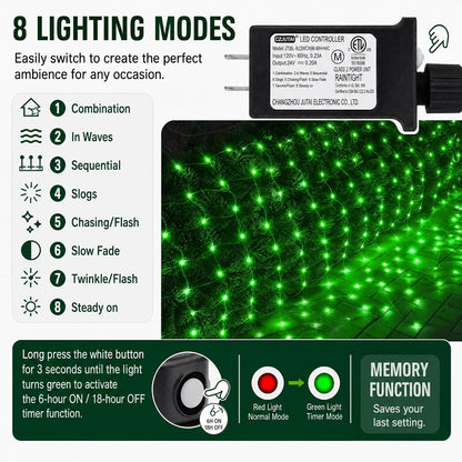 Dazzle Bright - Luces de red de Navidad, 360 LED, 12 pies x 5 pies,...