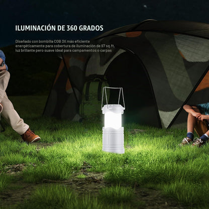 Lichamp Linterna LED de camping, paquete de 4 linternas alimentadas...