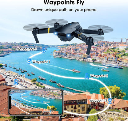 MOCVOO Drones con cámara para adultos, cuadricóptero RC plegable, j...