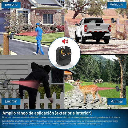 Alarma de entrada - Sensor de movimiento de largo alcance de 1\/2 m...