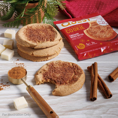 Quest Nutrition Galletas de proteína de mantequilla marrón canela |...