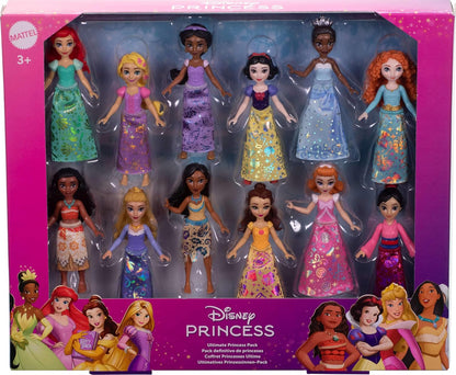 Mattel Disney Princess Ultimate Princess - Juego de 12 muñecas pequ...