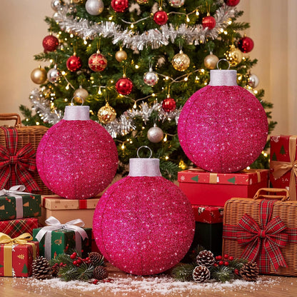 3 bolas de Navidad grandes de 12 pulgadas, adornos emergentes, purp...