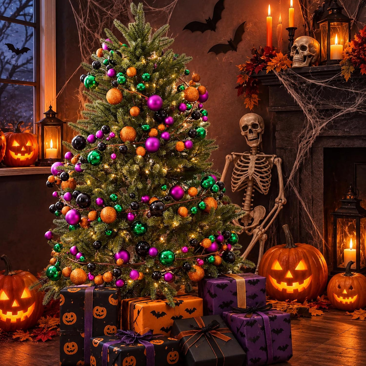 Yuxung 2 guirnaldas de adornos de bolas de Halloween de 6 pies | Bo...