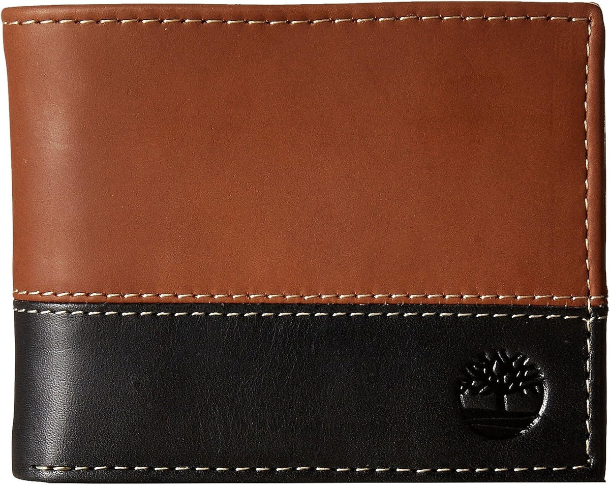 Timberland Billetera plegable de cuero para hombre, color negro\/ma...