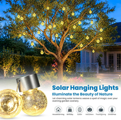 SOLPEX - Luces solares colgantes para exteriores, paquete de 8 luce...