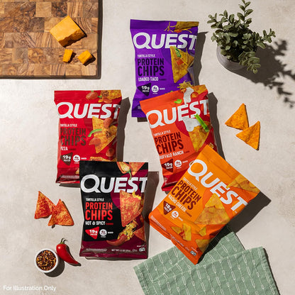 Quest Nutrition Hot &amp; Spicy Tortilla Style Chips de proteína, 1...