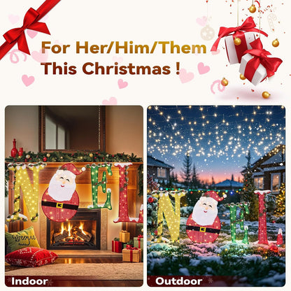 Decoración de letrero de Noel iluminado de Navidad con temporizador...