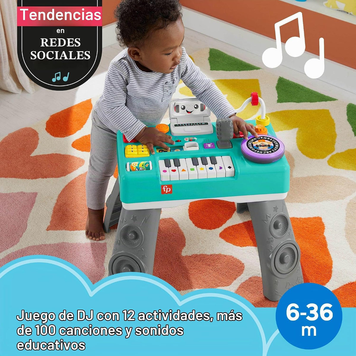 Fisher-Price Juguete para bebés y niños pequeños, mesa de DJ para r...