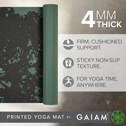 Gaiam - Tapete de yoga con estampado, antideslizante para ejercicio...