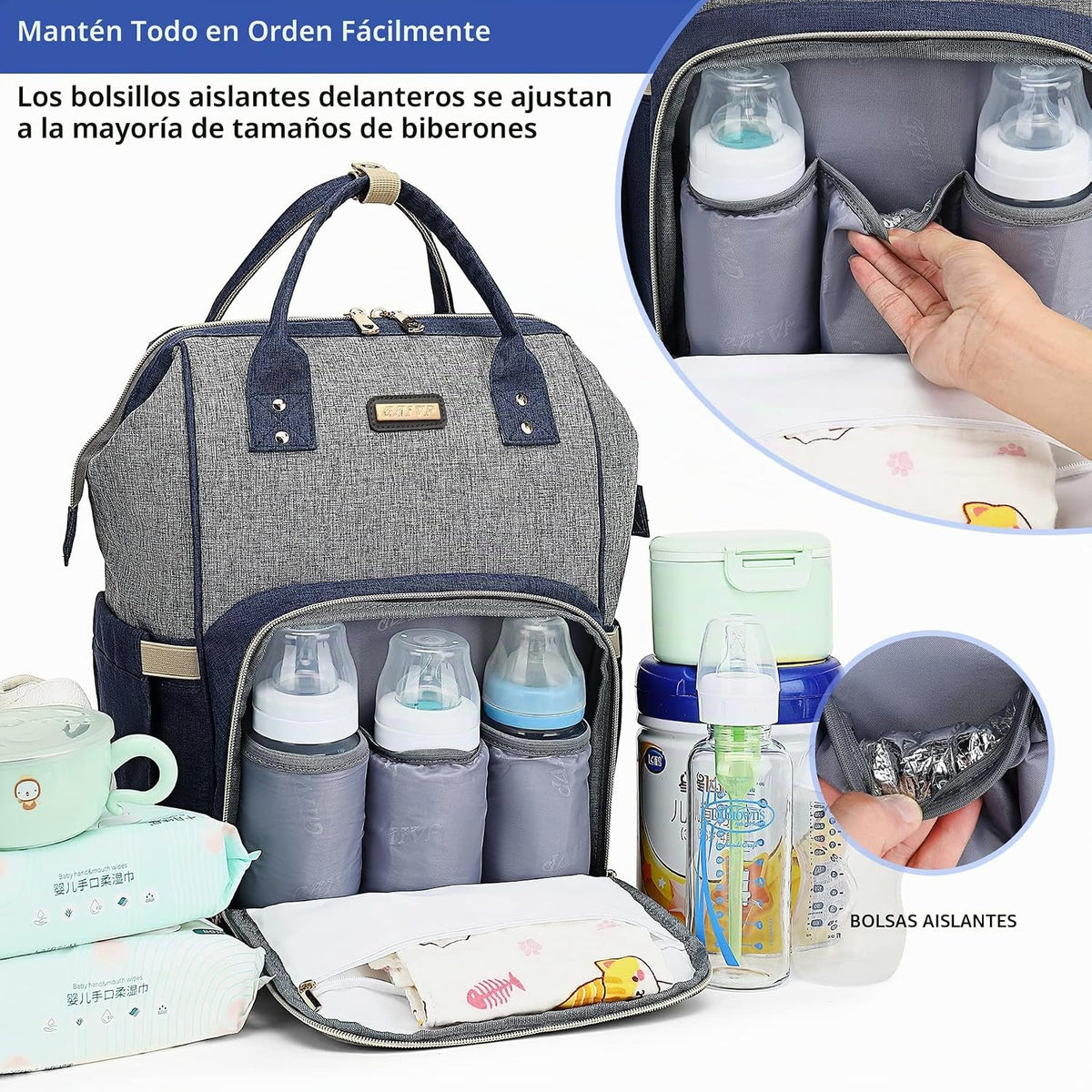 Mochila para pañales, bolsas de pañales para bebés, niñas y niños,...
