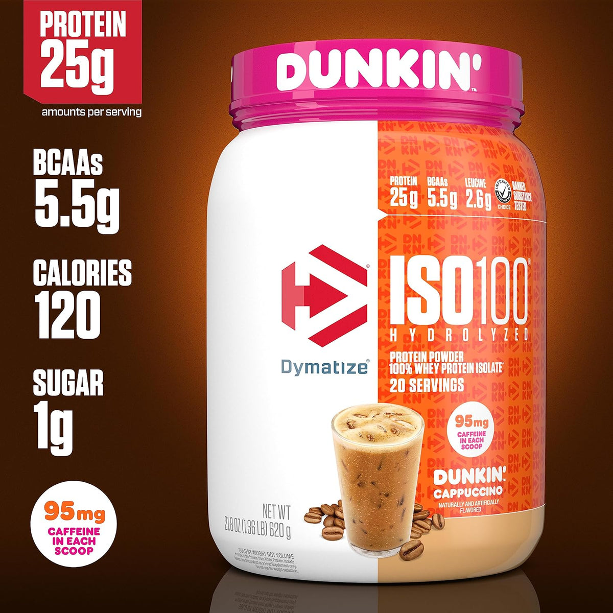 Dymatize ISO100 100% aislado de proteína de suero hidrolizada en po...