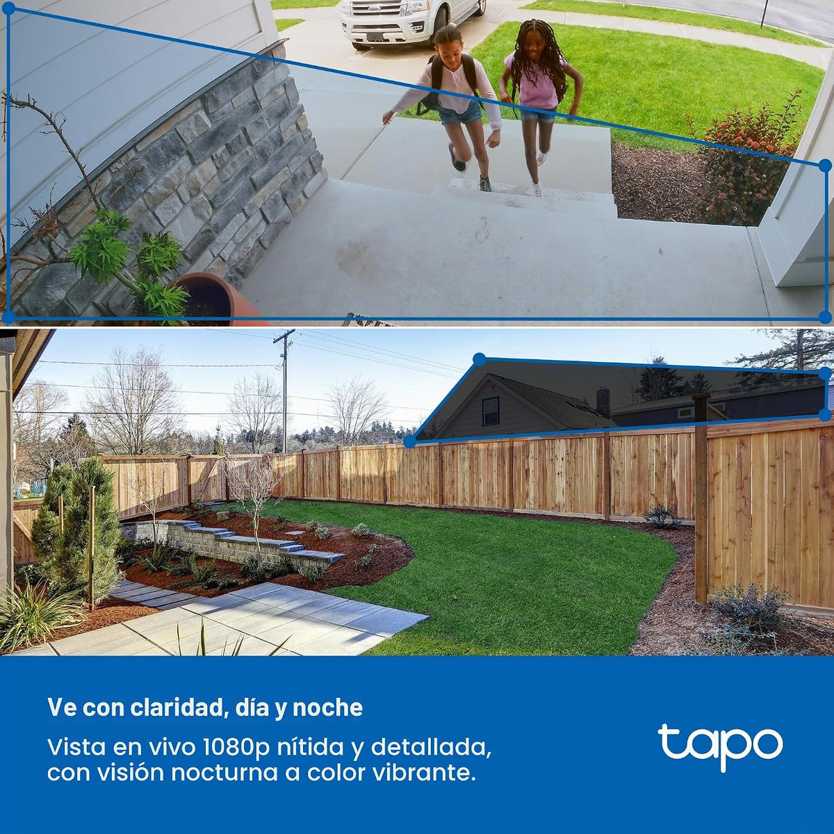 Tapo Cámara de seguridad inalámbrica para exteriores 1080p, aliment...