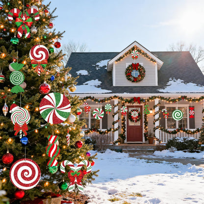 18 piezas de decoraciones de Navidad para exteriores, adornos de pa...