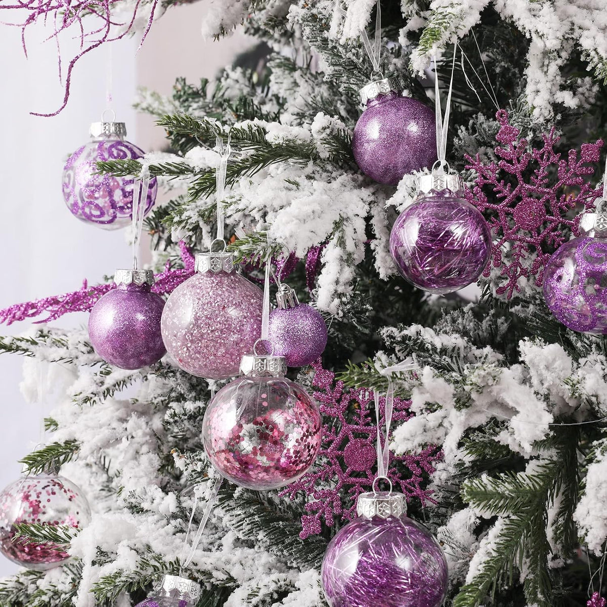 Wironlst Adornos de Bolas de Navidad Irrompibles Transparentes de P...