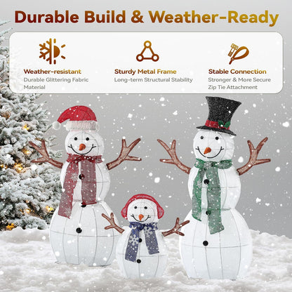 Muñeco de nieve de 43 pulgadas iluminado para decoraciones navideña...