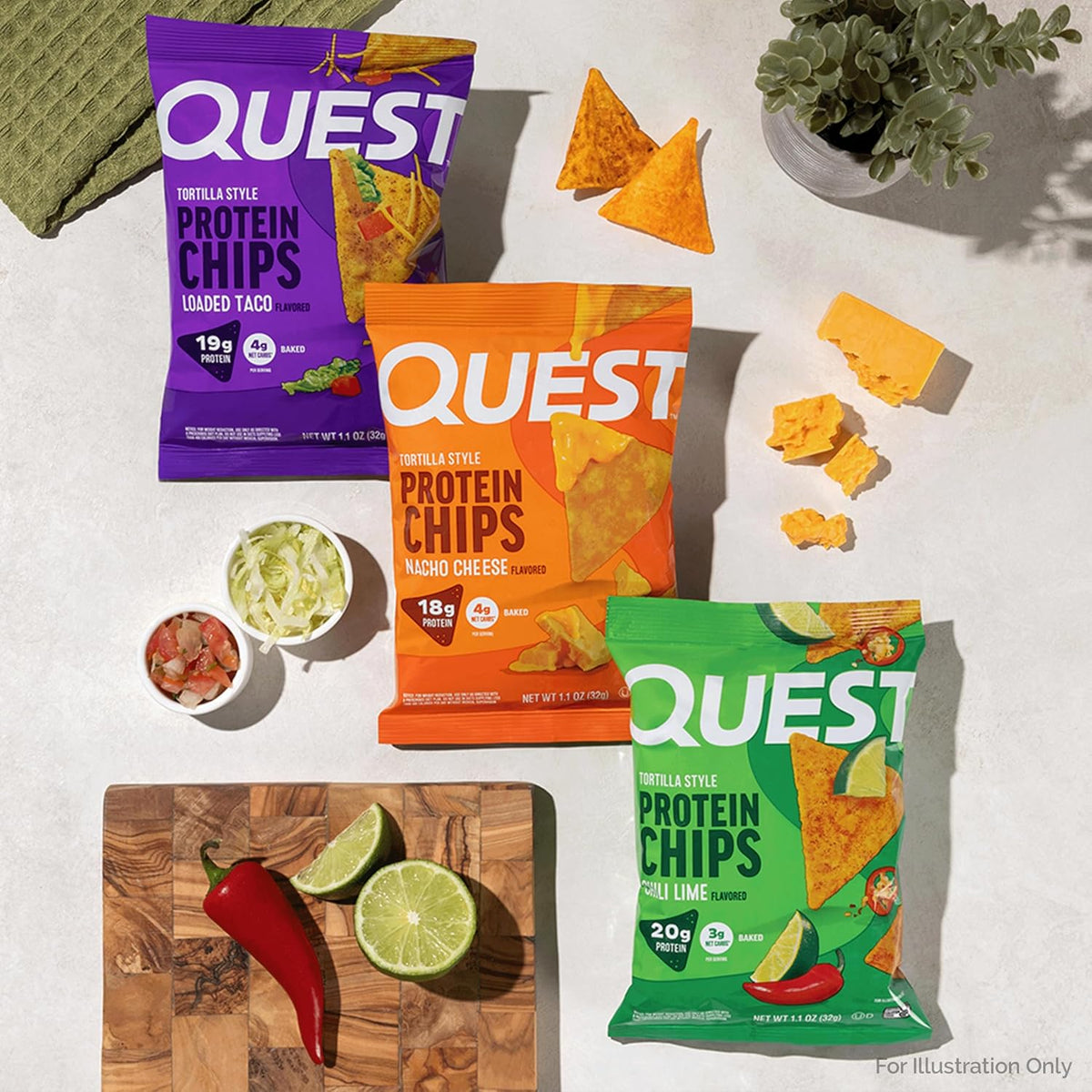 Quest Nutrition Chips de proteína de estilo de tortilla, carbón baj...