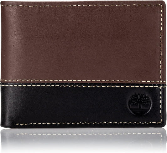 Timberland Billetera plegable de cuero para hombre, color marrón\/n...