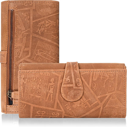 Cartera de cuero genuino para mujer de cuero con bloqueo RFID - Tar...