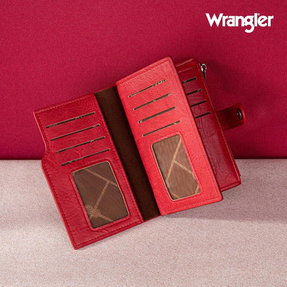 Wrangler - Billetera para mujer con tarjetero plegable, cierre y ve...