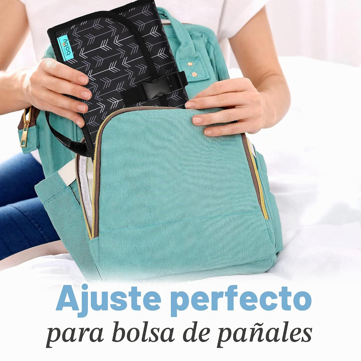 Kopi Baby Cambiador de pañales portátil, bolsillo de toallitas, fle...