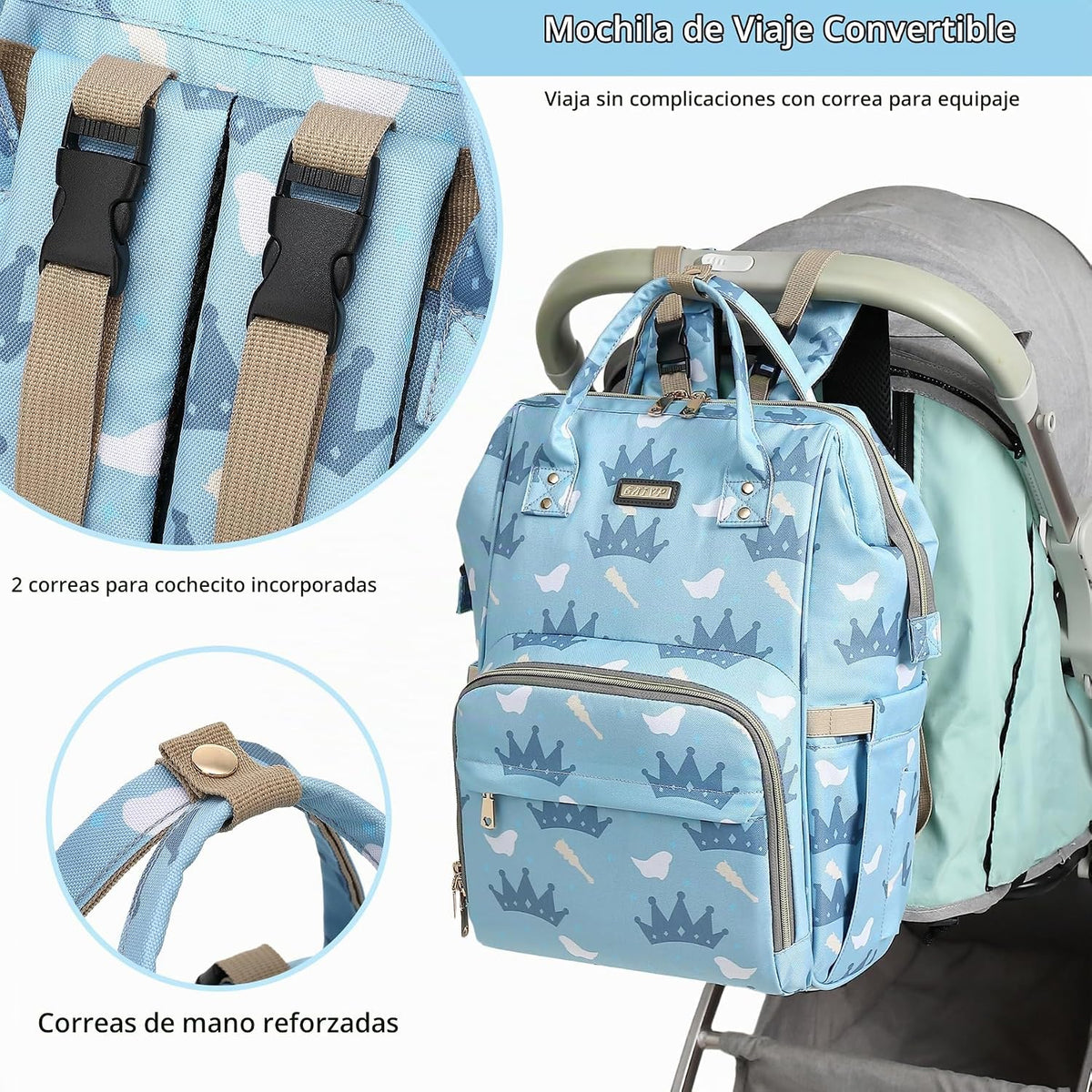 Mochila para pañales, bolsas de pañales para bebés, niñas y niños,...