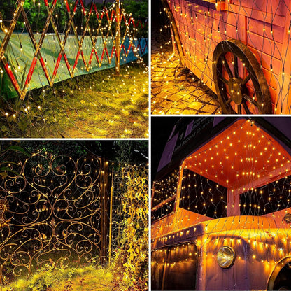 Joomer Luces de red de Navidad de 12 pies x 5 pies, luces de malla...