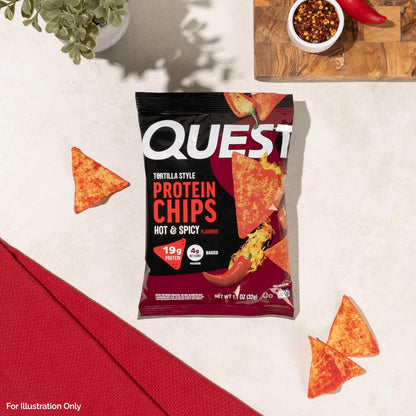 Quest Nutrition Hot &amp; Spicy Tortilla Style Chips de proteína, 1...