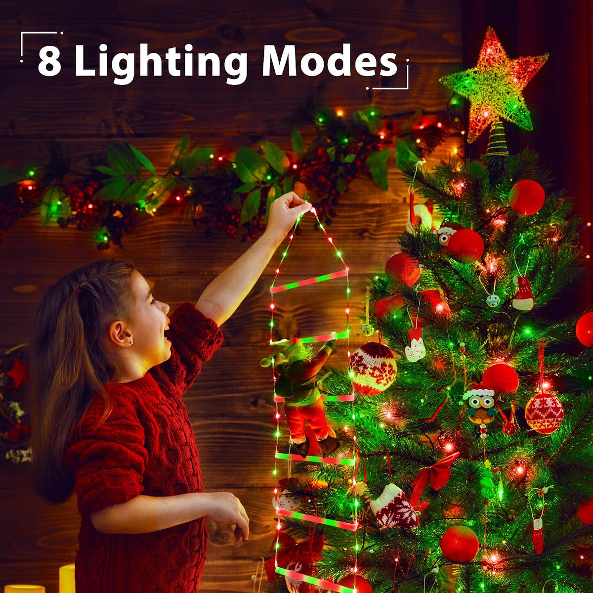 Toodour Luz LED de Navidad, luces decorativas de escalera de Navida...
