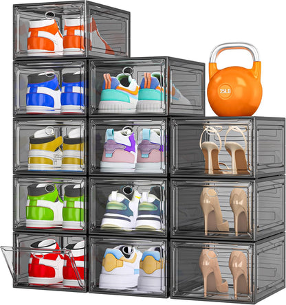 Paquete de 12 organizadores de zapatos, cajas de almacenamiento api...