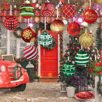 Rtteri - 30 adornos colgantes de Navidad para exteriores, estilo vi...