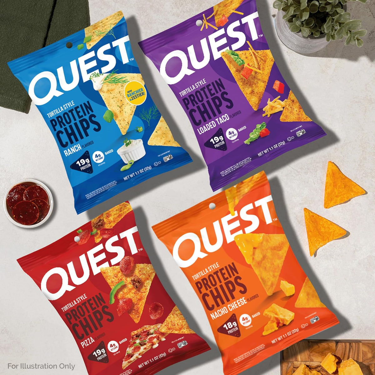 Quest Nutrition Tortilla Style Protein Chips, paquete variado de bo...