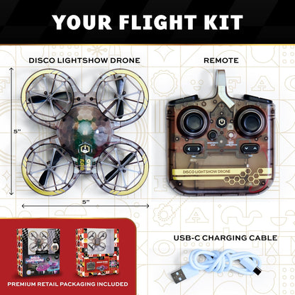 FAO Schwarz Disco Lightshow RC Drone para niños, volante de acrobac...