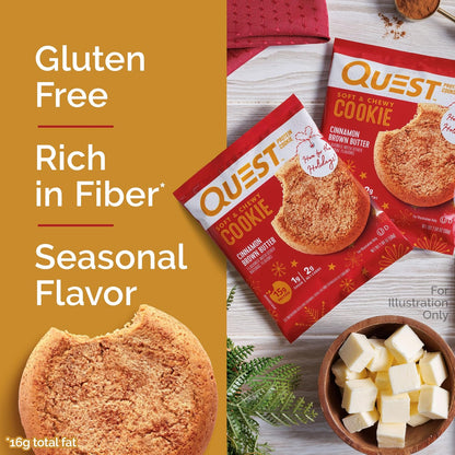 Quest Nutrition Galletas de proteína de mantequilla marrón canela |...
