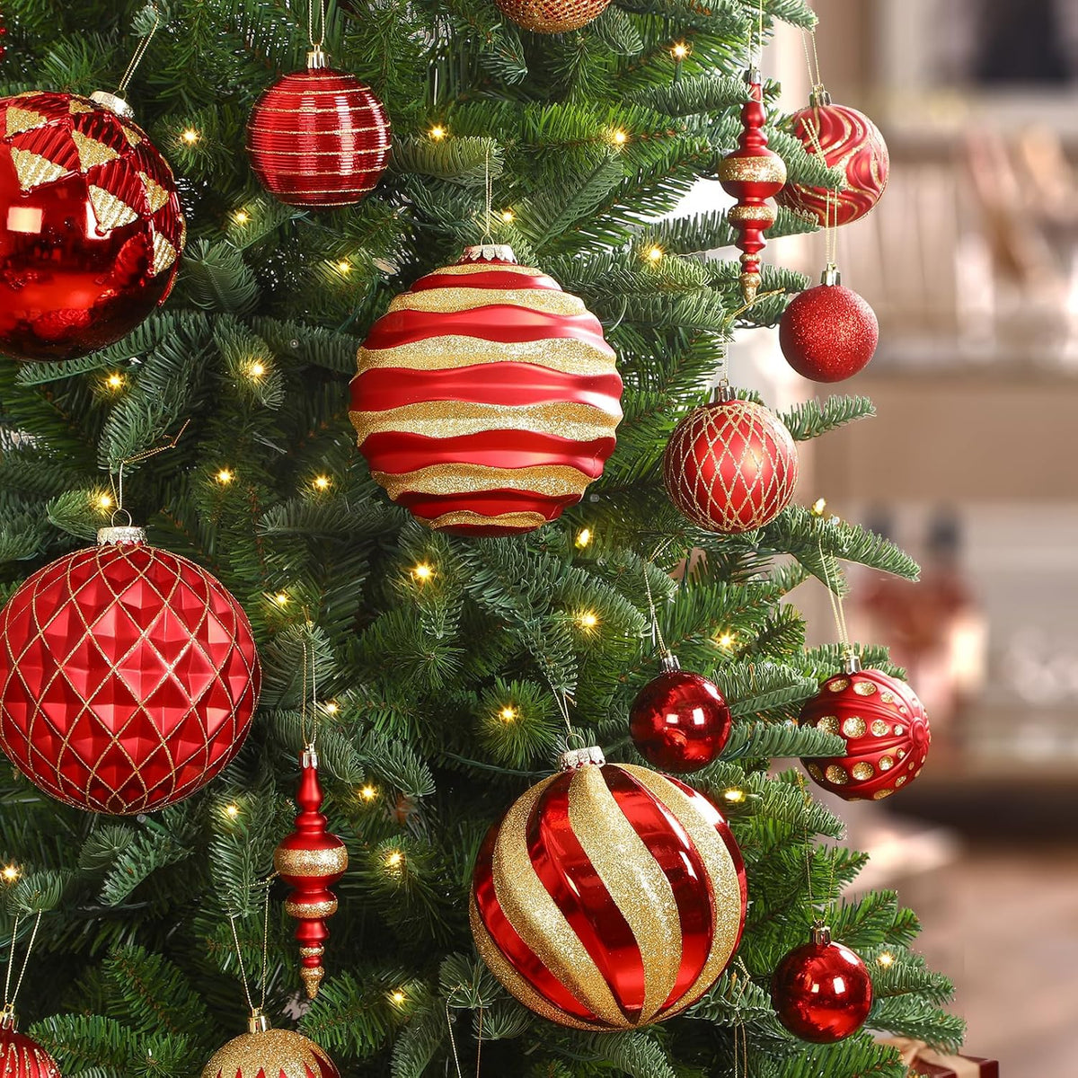 Alupssuc Adornos de bolas de Navidad grandes de 6 pulgadas\/5.906 i...