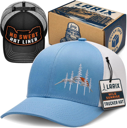 LARIX Trucker Hat Men - Gorra Snapback con parte trasera de malla t...