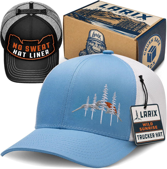 LARIX Trucker Hat Men - Gorra Snapback con parte trasera de malla t...