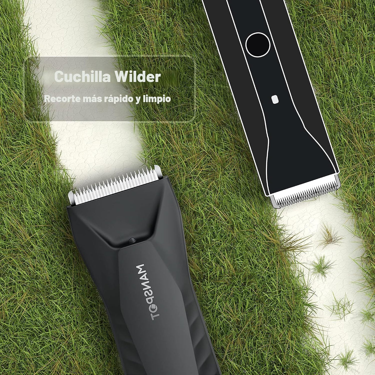 MANSPOT Recortador de pelo corporal y púbico para hombres, recortad...