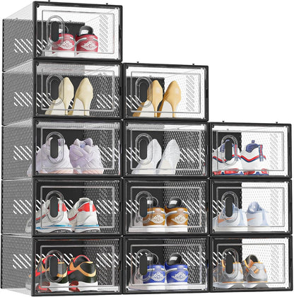 SIMPDIY Almacenamiento de zapatos, paquete de 12 organizadores de z...
