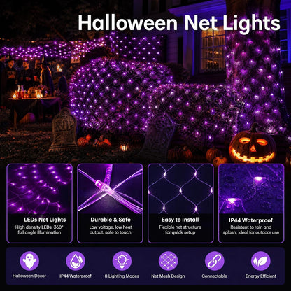 DAZZLE BRIGHT - Red de 12 pies x 5 pies de 360 luces LED para Hallo...