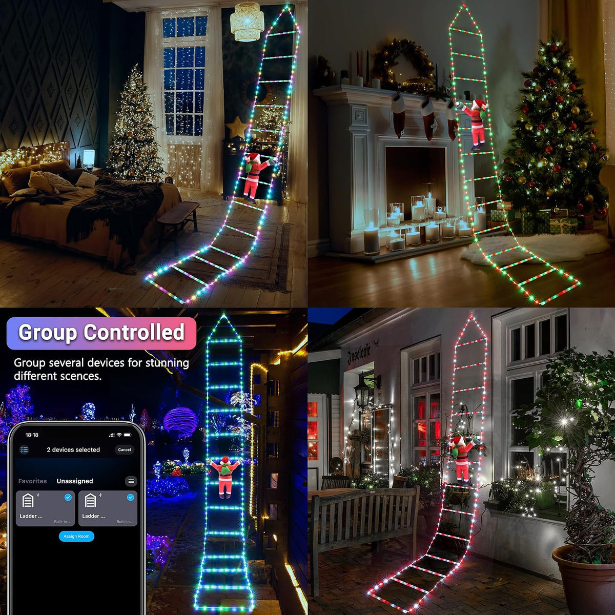 Toodour Luces decorativas de Navidad, luces decorativas inteligente...