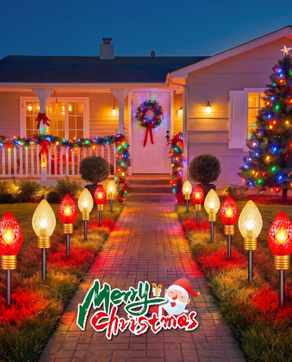 Brightown Strawberry Jumbo C9 Luces de Sendero de Navidad para Exte...