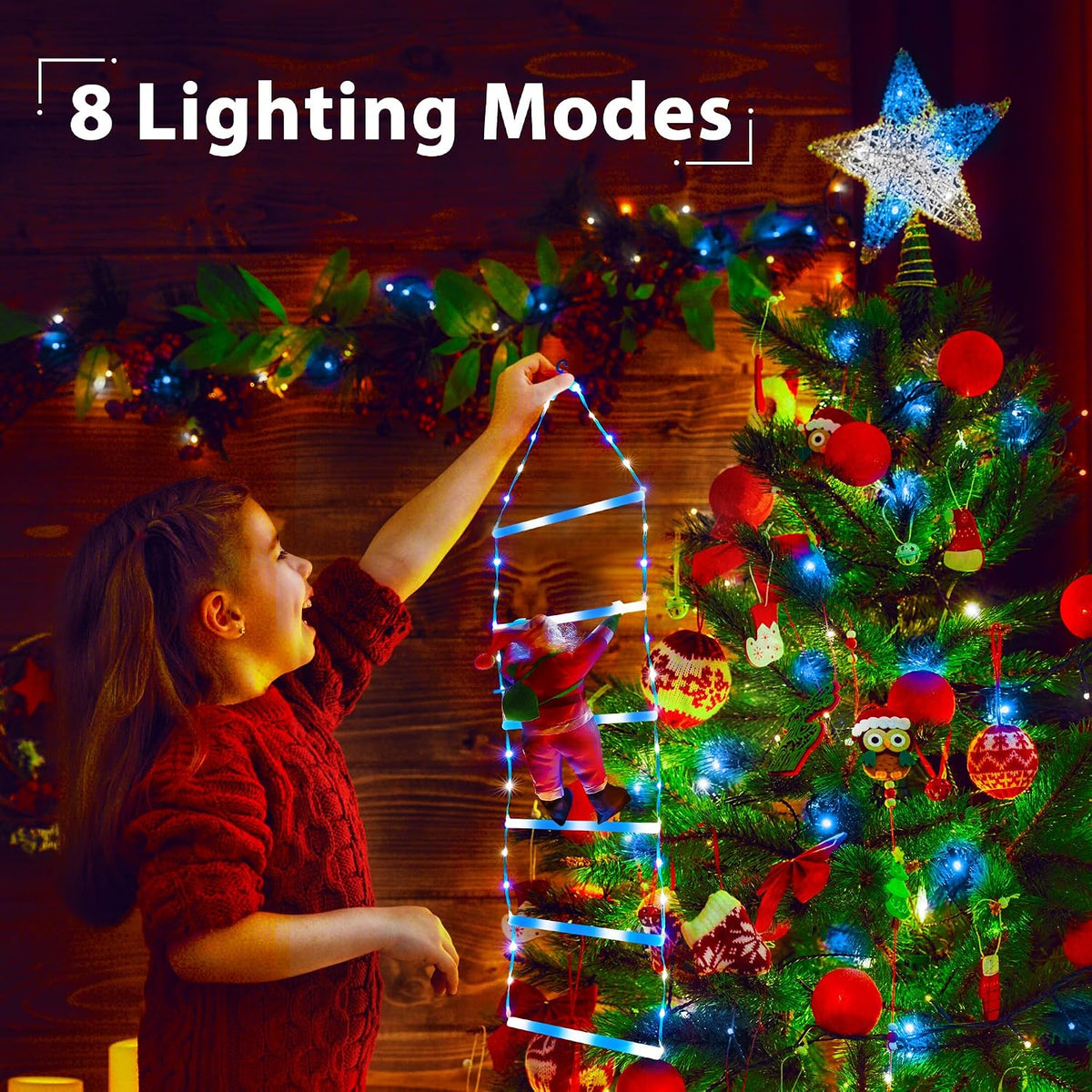 Toodour Luz LED de Navidad, luces decorativas de escalera de Navida...