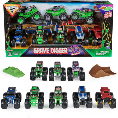 Monster Jam, Paquete de 8 camiones monstruo de Grave Digger del 40º...