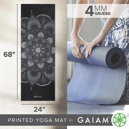 Gaiam - Tapete de yoga con estampado, antideslizante para ejercicio...
