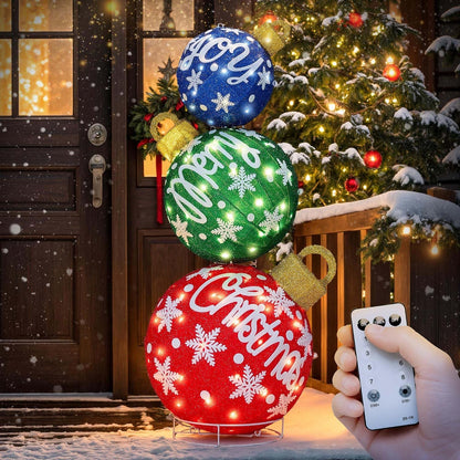 Bola iluminada de 40 pulgadas para decoración navideña al aire libr...