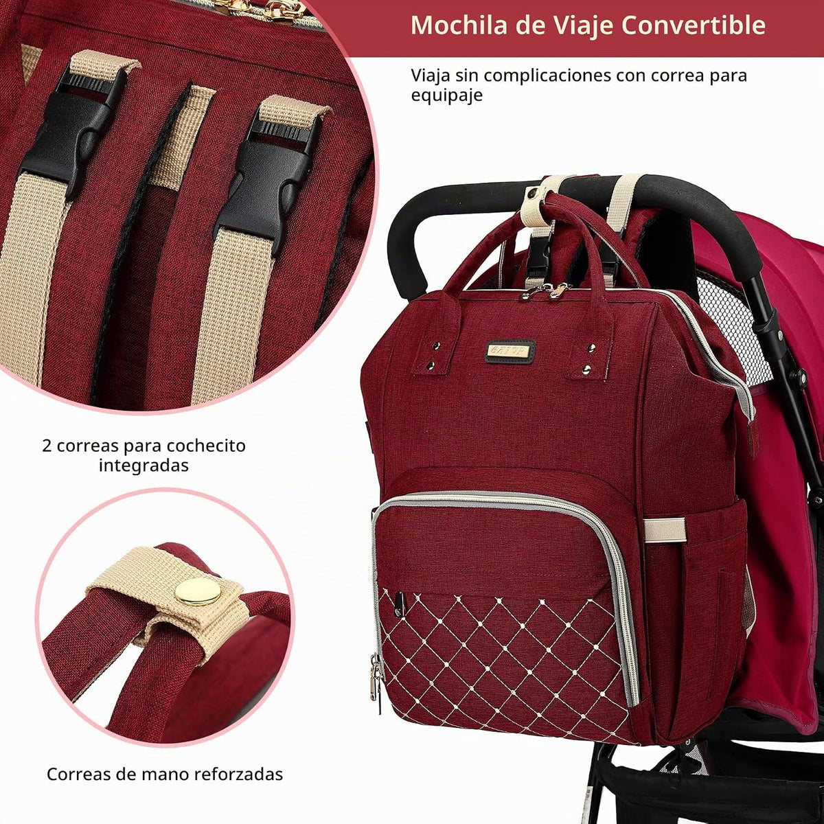 GAIVP Mochila para pañales, bolsas de pañales para bebés, niñas y n...
