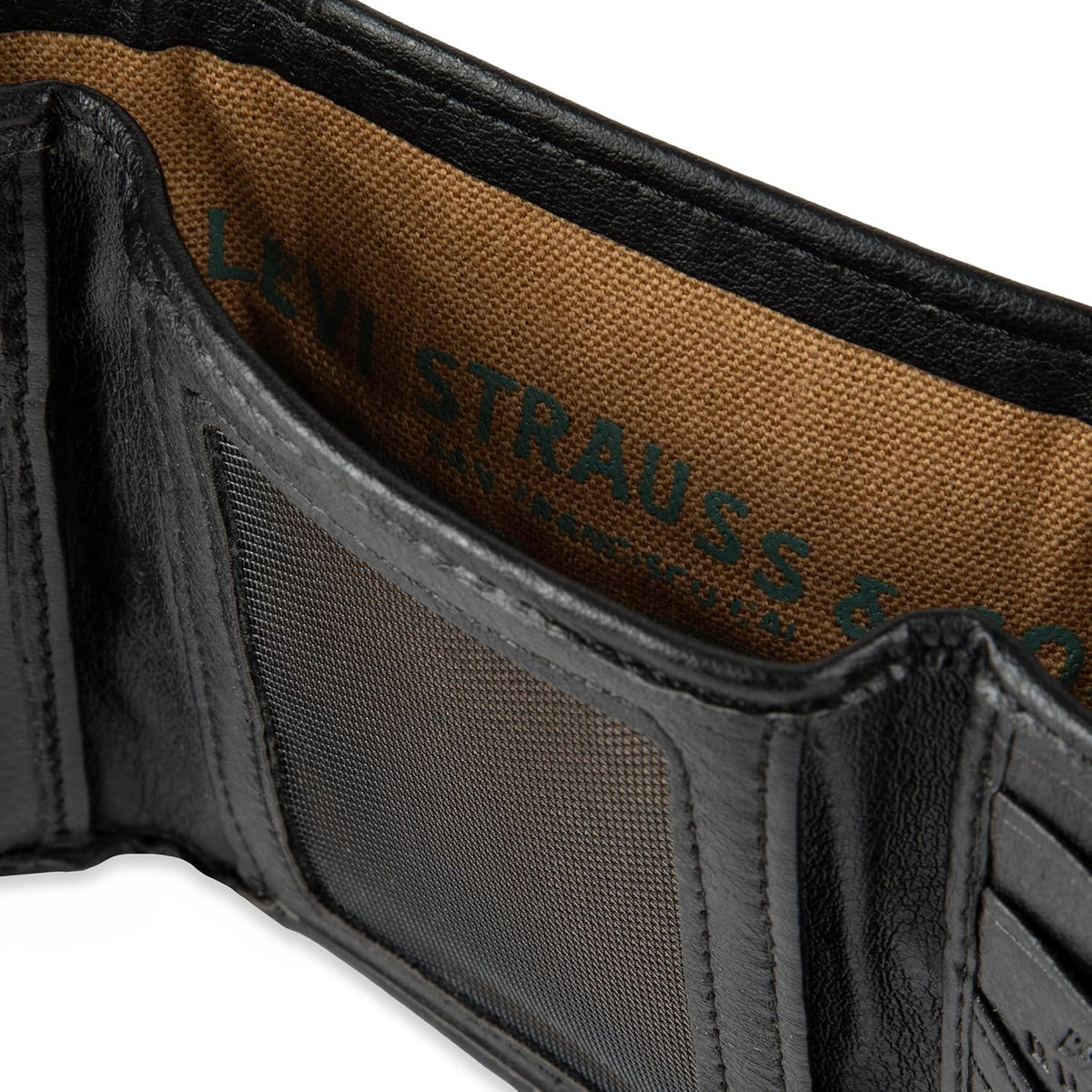Levi´s - Cartera para hombre, triple pliegue, delgada, incluye vent...